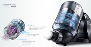Технология Samsung CycloneForce multi – мощность пылесоса еще выше
