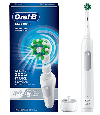 Электрическая зубная щетка Oral-B Pro 1000 – лучшая недорогая модель
Тип зарядки: База для зарядки
Щетина: средней жес