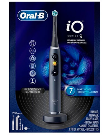 Oral-B iO Series 9 – лучшая зубная щетка для путешествий
Тип зарядки: Магнитная зарядная база и дорожный зарядный чехол