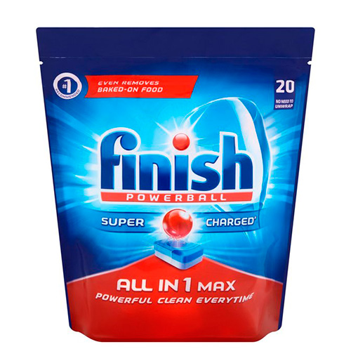 Finish Powerball All in 1 – лучшие таблетки для посудомоечных машин рейтинга 2022 года.