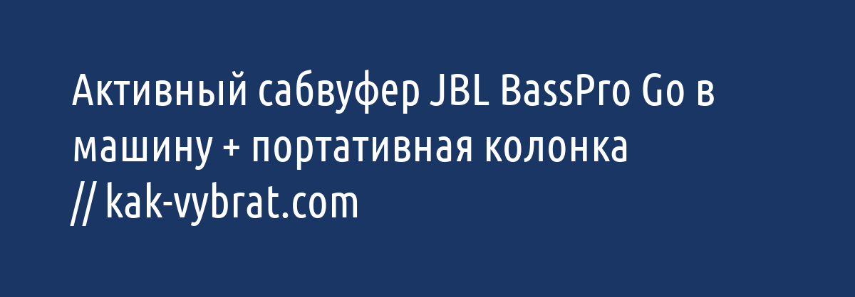 Активный сабвуфер JBL BassPro Go: в машину, 200 Вт, корпусу IPX5 ...